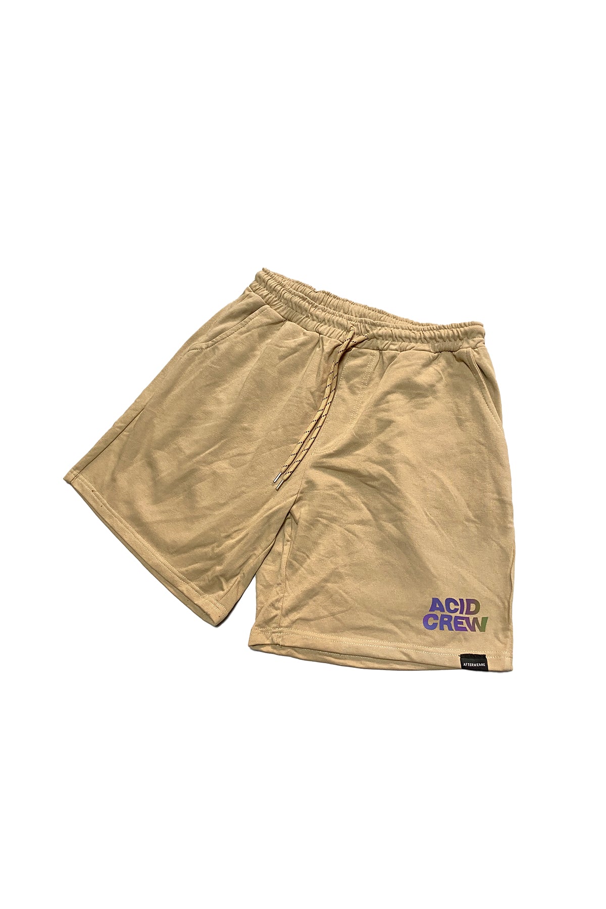 Reflektör baskılı kum rengi erkek şort - reflective print sand man short