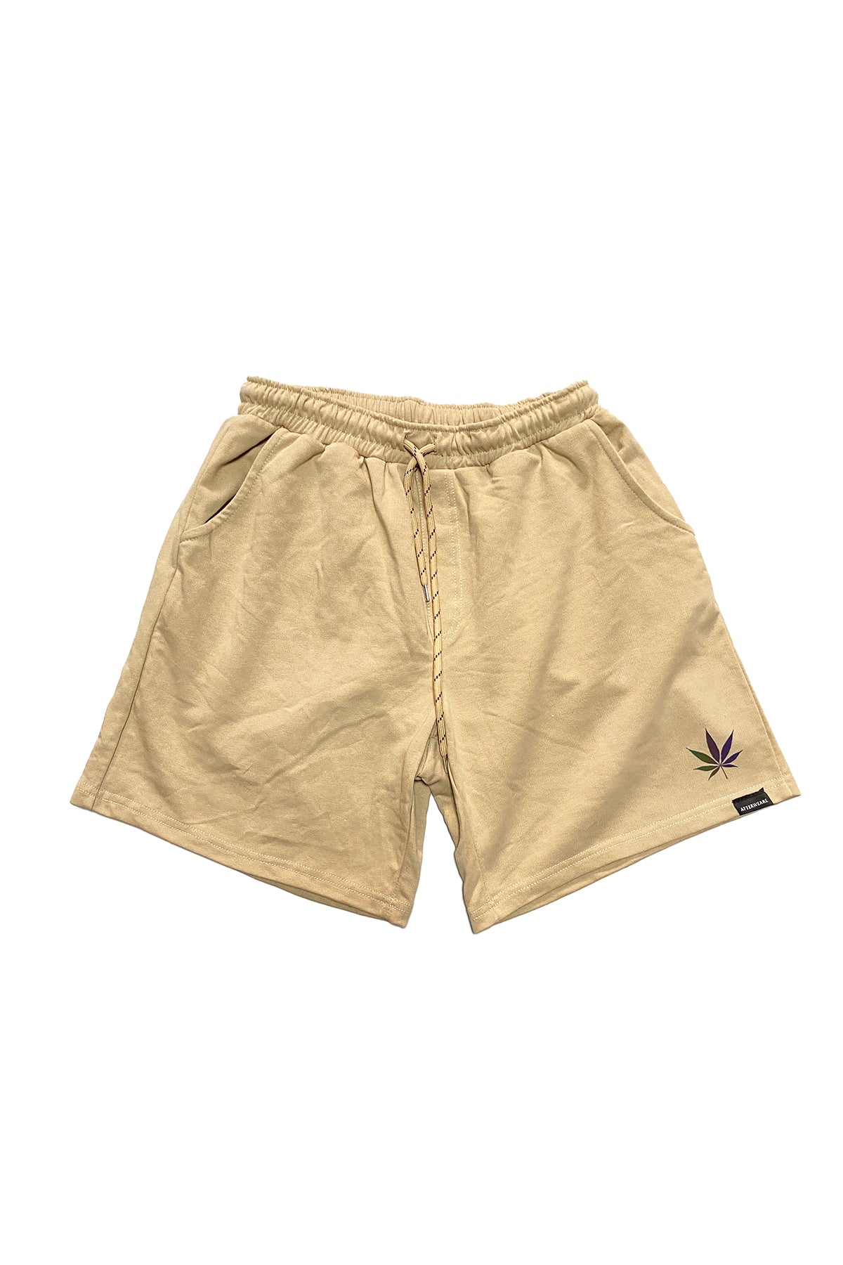 Kum Rengi Erkek Şort  - Cannabis Leaf | Reflective Sand Short.