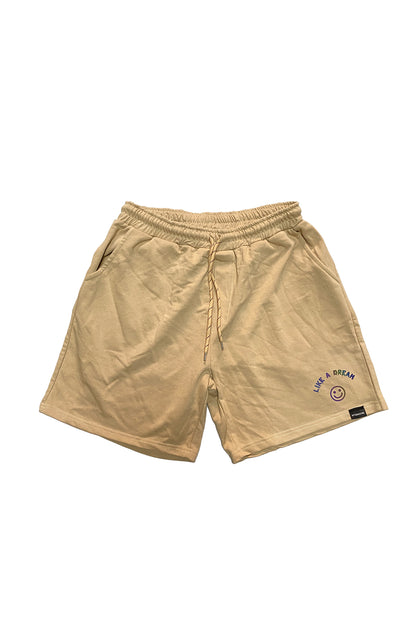 Reflektör baskılı kum rengi erkek şort - reflective print sand man short