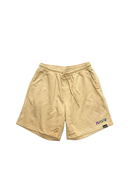 Reflektör baskılı kum rengi erkek şort - reflective print sand man short