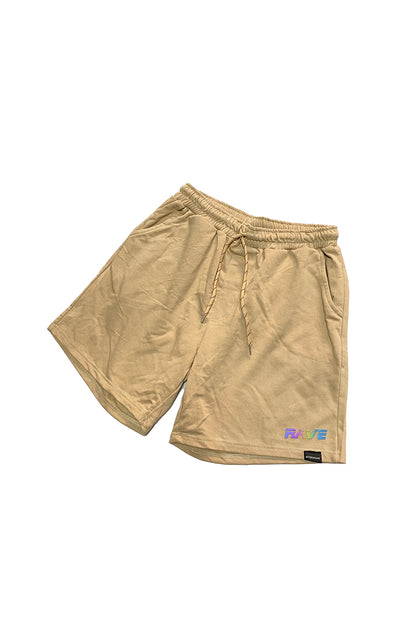 Reflektör baskılı kum rengi erkek şort - reflective print sand man short