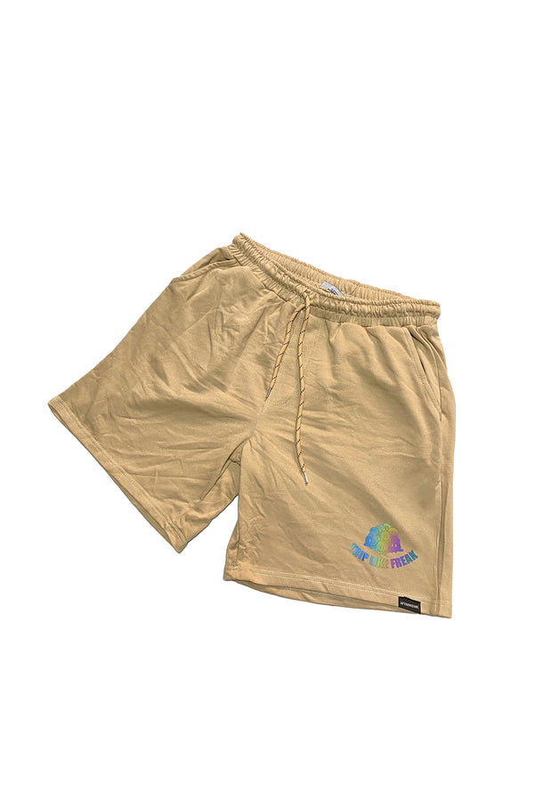 Reflektör baskılı kum rengi erkek şort - reflective print sand man short