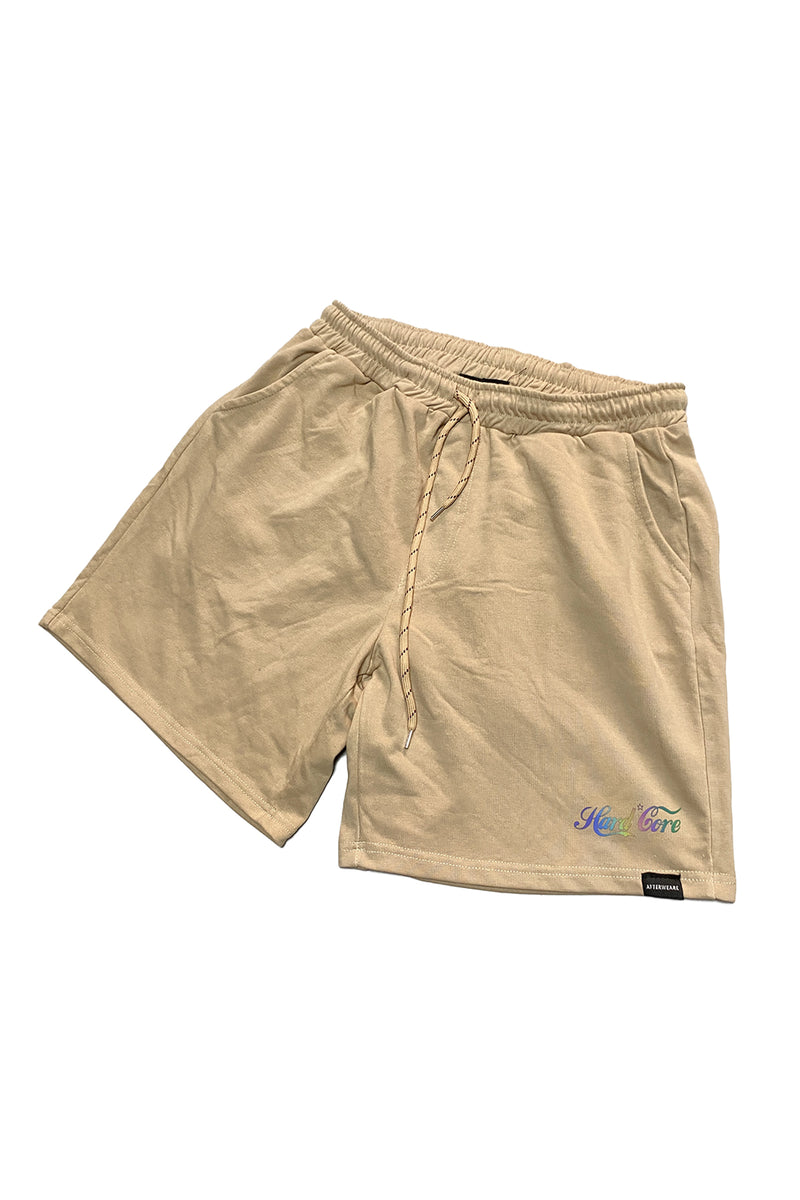 Reflektör baskılı kum rengi erkek şort - reflective print sand man short