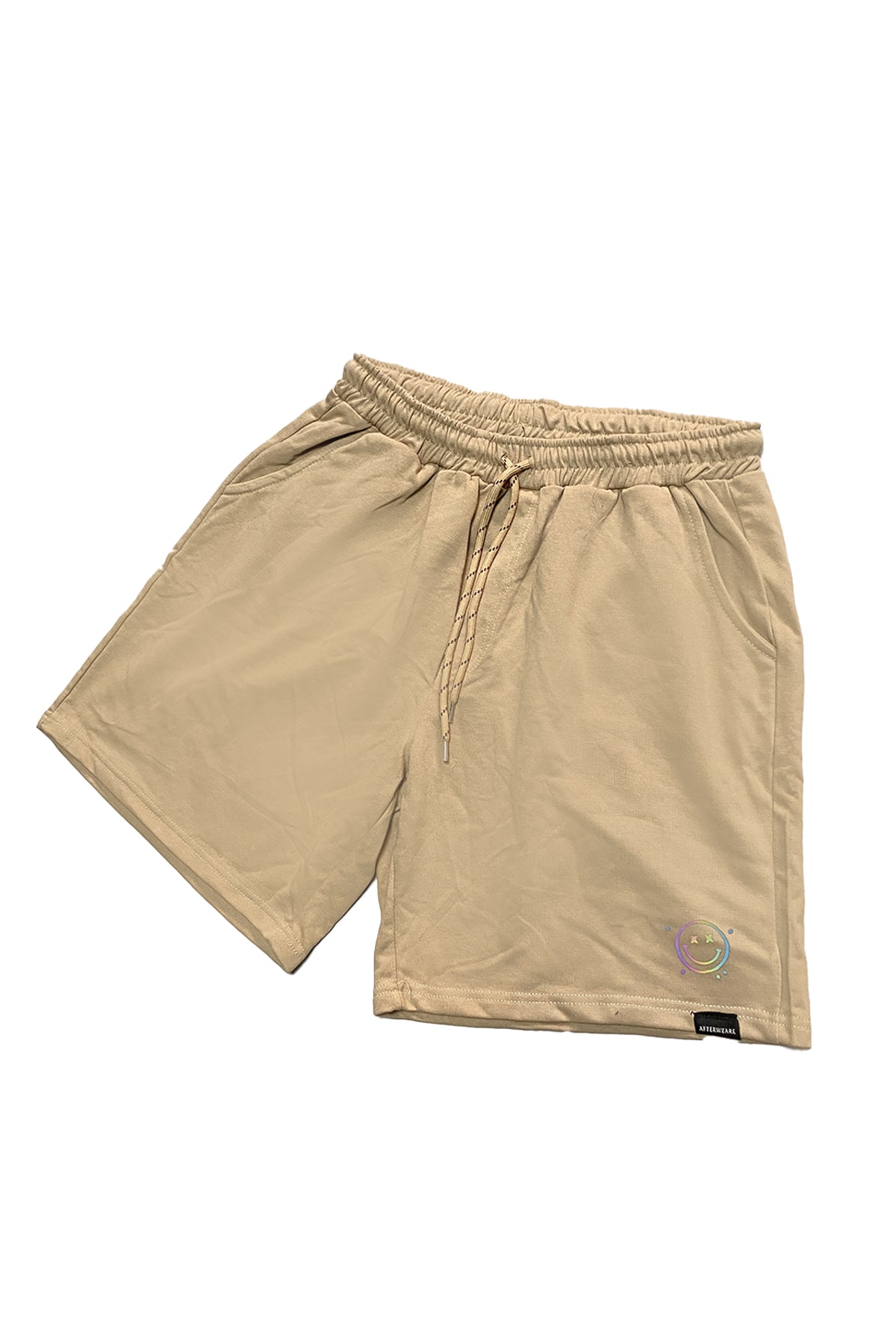 Reflektör baskılı kum rengi erkek şort - reflective print sand man short