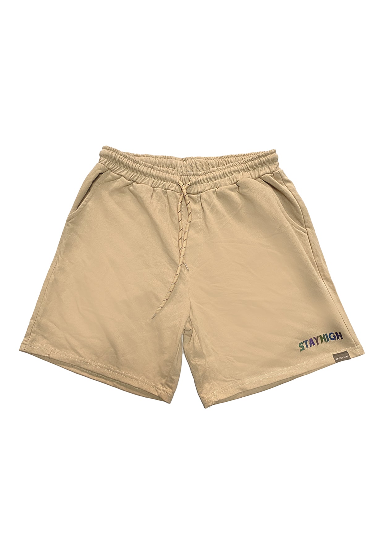 Reflektör baskılı kum rengi erkek şort - reflective print sand man short