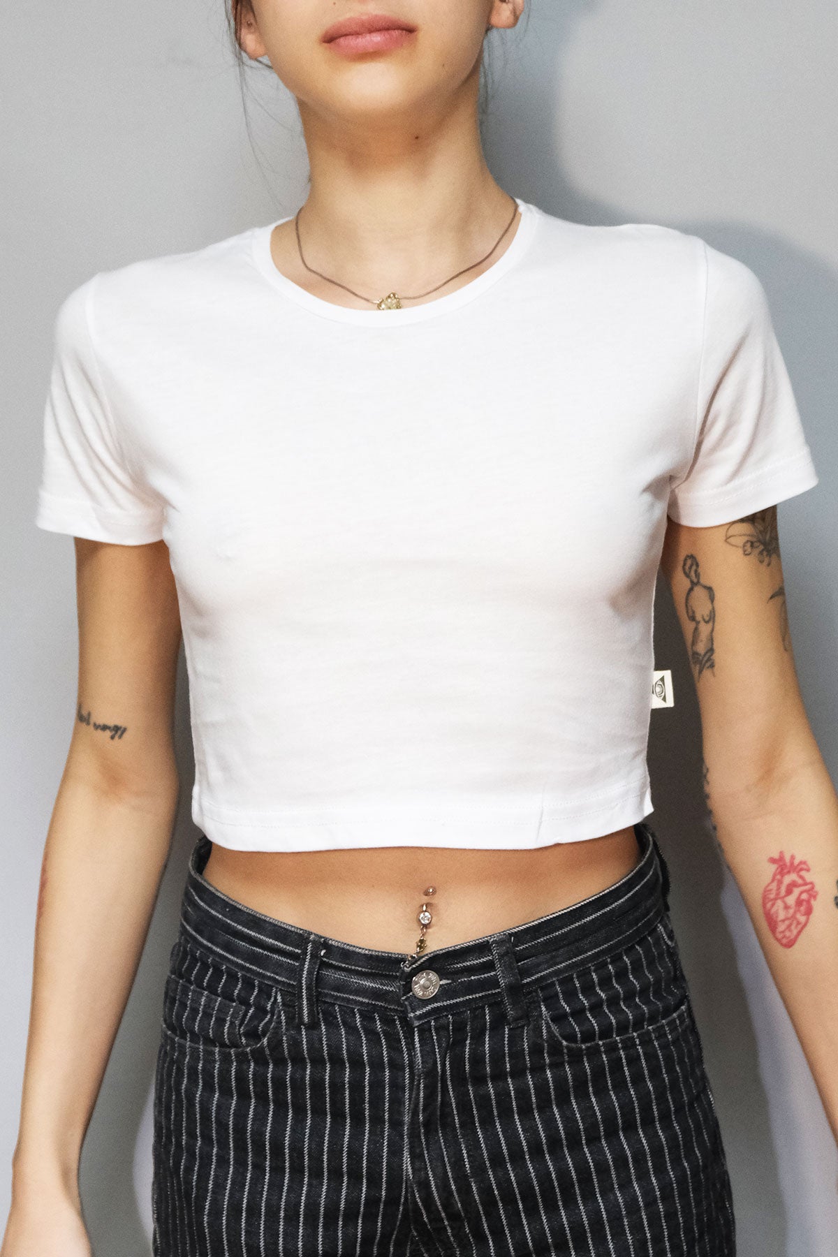 Beyaz Crop Tişört - GOOD SEX NO STRESS | White Crop T-shirt.