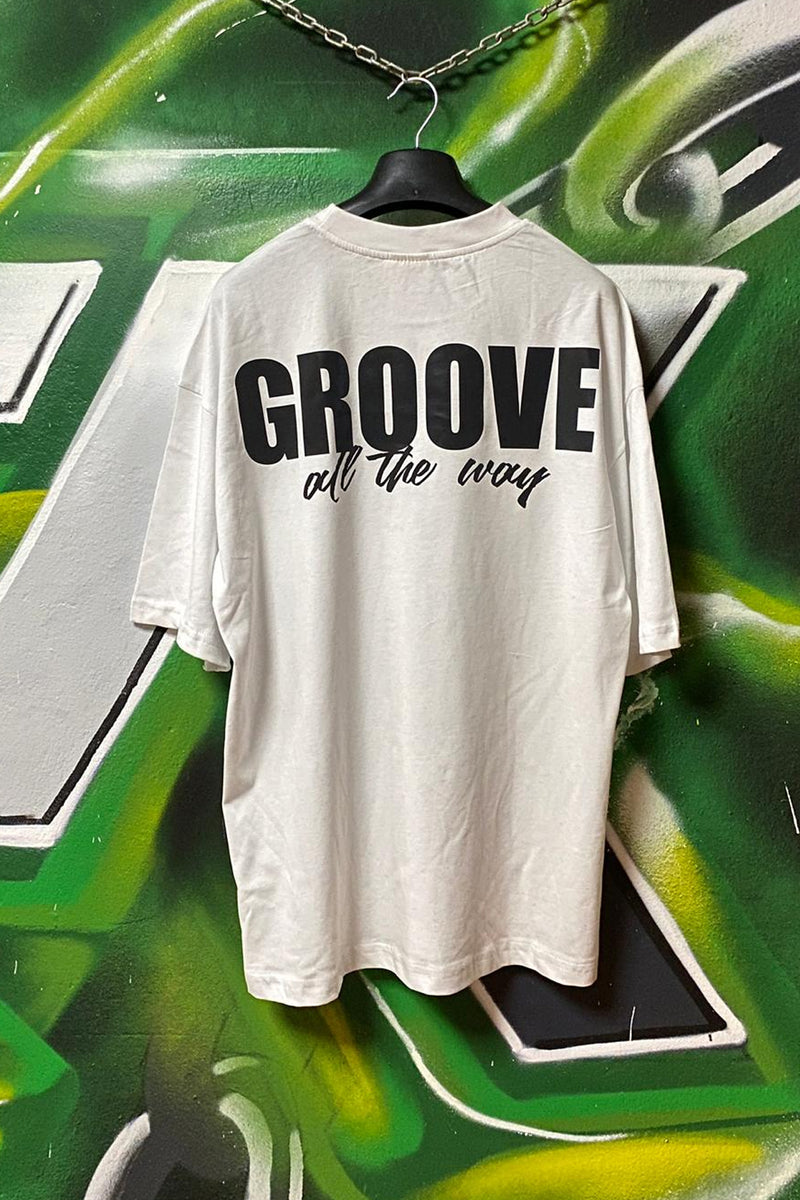 OUTLET - Beyaz Oversize Tişört - Groove