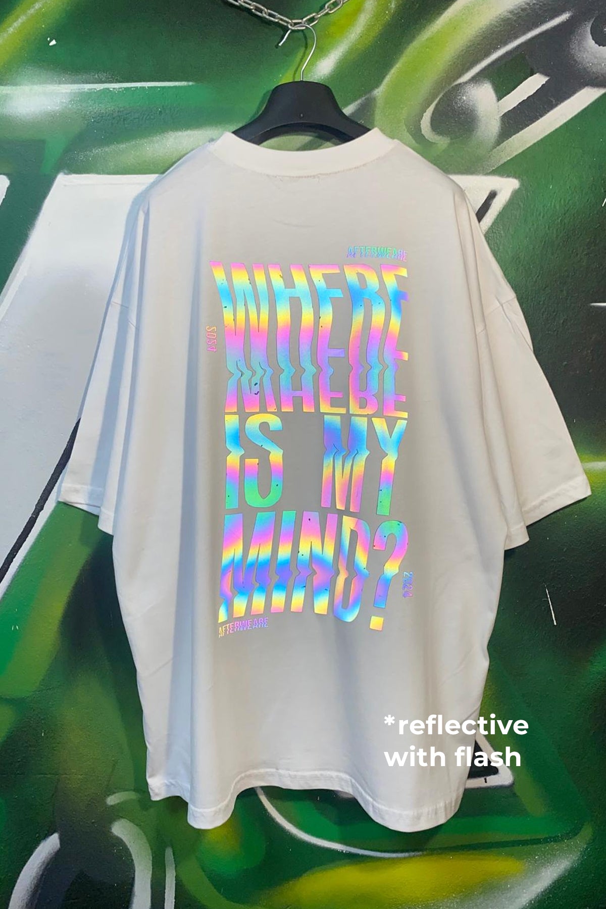 Beyaz Oversize Tişört - Where is My Mind? | Reflective White Oversize T-shirt.