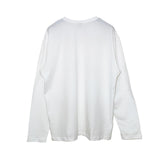 RELAXED FIT BASIC WHITE LONG SLEEVE TEE