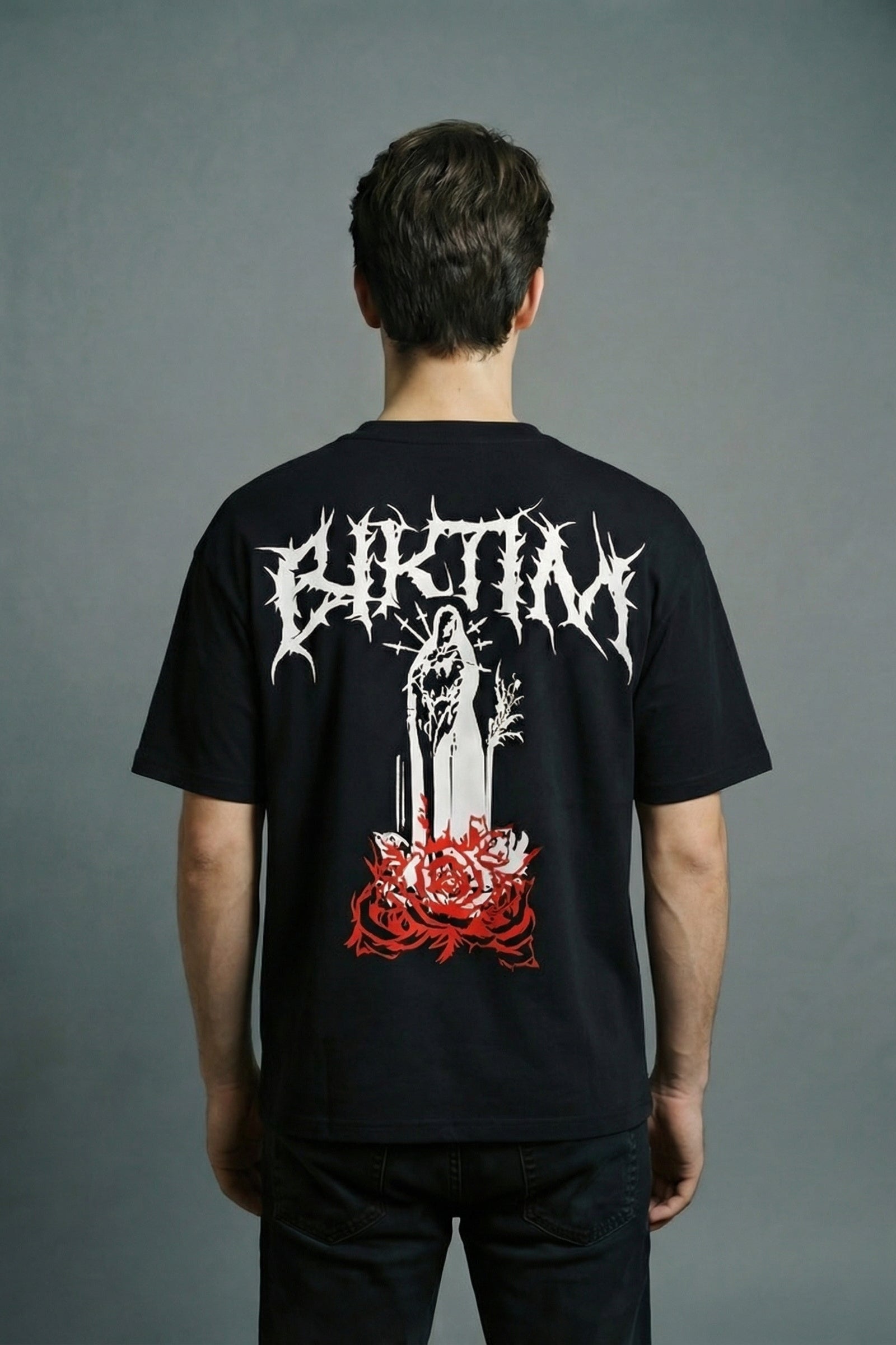 bıktım baskılı siyah tişört sokak giyimi