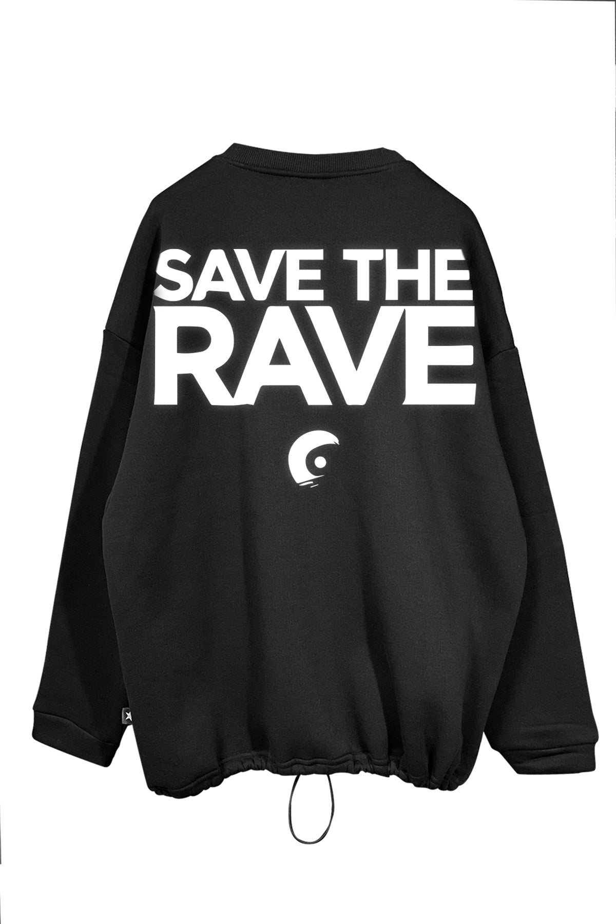 Unisex Black Oversize Sweatshirt - 'Save The Rave' Rave and Streetwear Style.