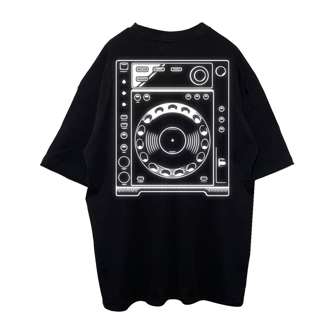 OVERSIZE BLACK T-SHIRT 'DECK ON MY BACK' REFLECTIVE