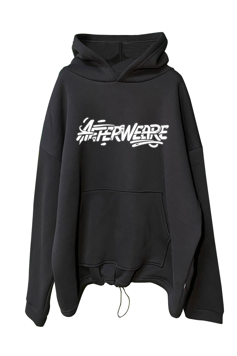 Siyah Kapüşonlu Sweatshirt 'AFTERWEARE' Black Oversize Hoodie