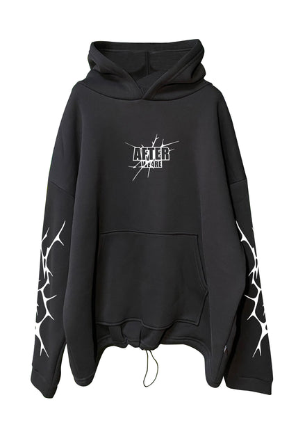 Siyah Kapüşonlu Sweatshirt 'AFTERWEARE-TRIBE' Black Oversize Hoodie.