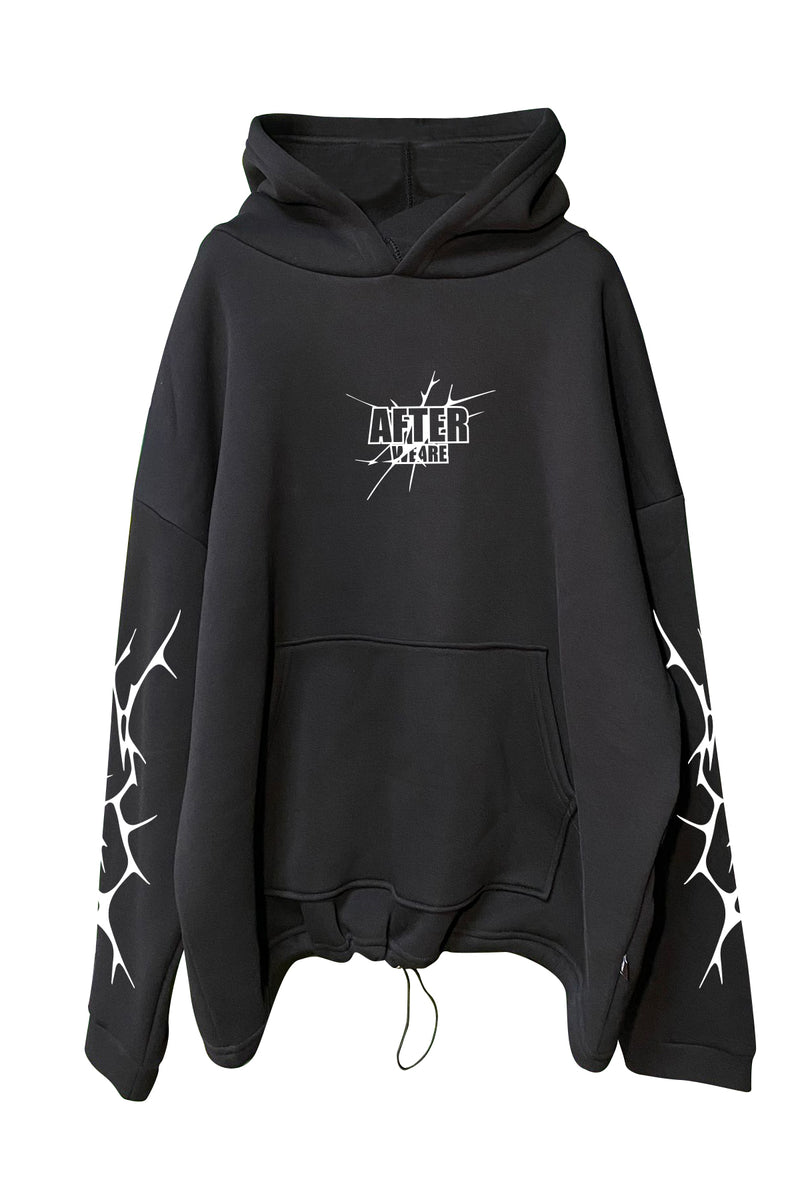 Siyah Kapüşonlu Sweatshirt 'AFTERWEARE-TRIBE' Black Oversize Hoodie