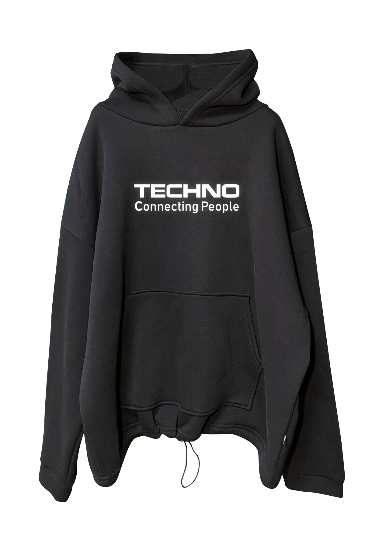 Siyah Kapüşonlu Sweatshirt 'Connecting People' Black Oversize Hoodie.