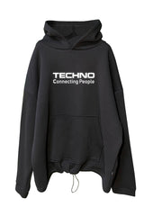 SCHWARZER OVERSIZE HOODIE 'ACID CREW' REFLEKTIEREND 