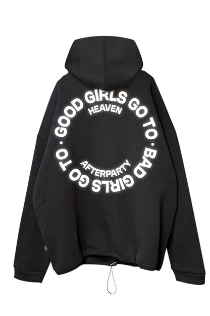 Siyah Kapüşonlu Sweatshirt 'BAD GIRLS GO TO AFTERPARTY' Black Oversize Hoodie.