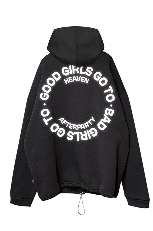 Siyah Kapüşonlu Sweatshirt 'BAD GIRLS GO TO AFTERPARTY' Black Oversize Hoodie