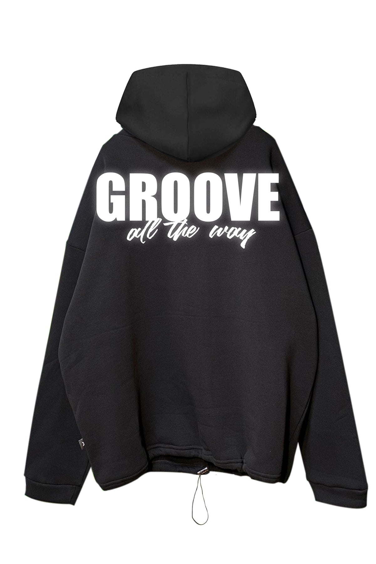 Siyah Kapüşonlu Sweatshirt 'GROOVE ALL THE WAY' Black Oversize Hoodie.