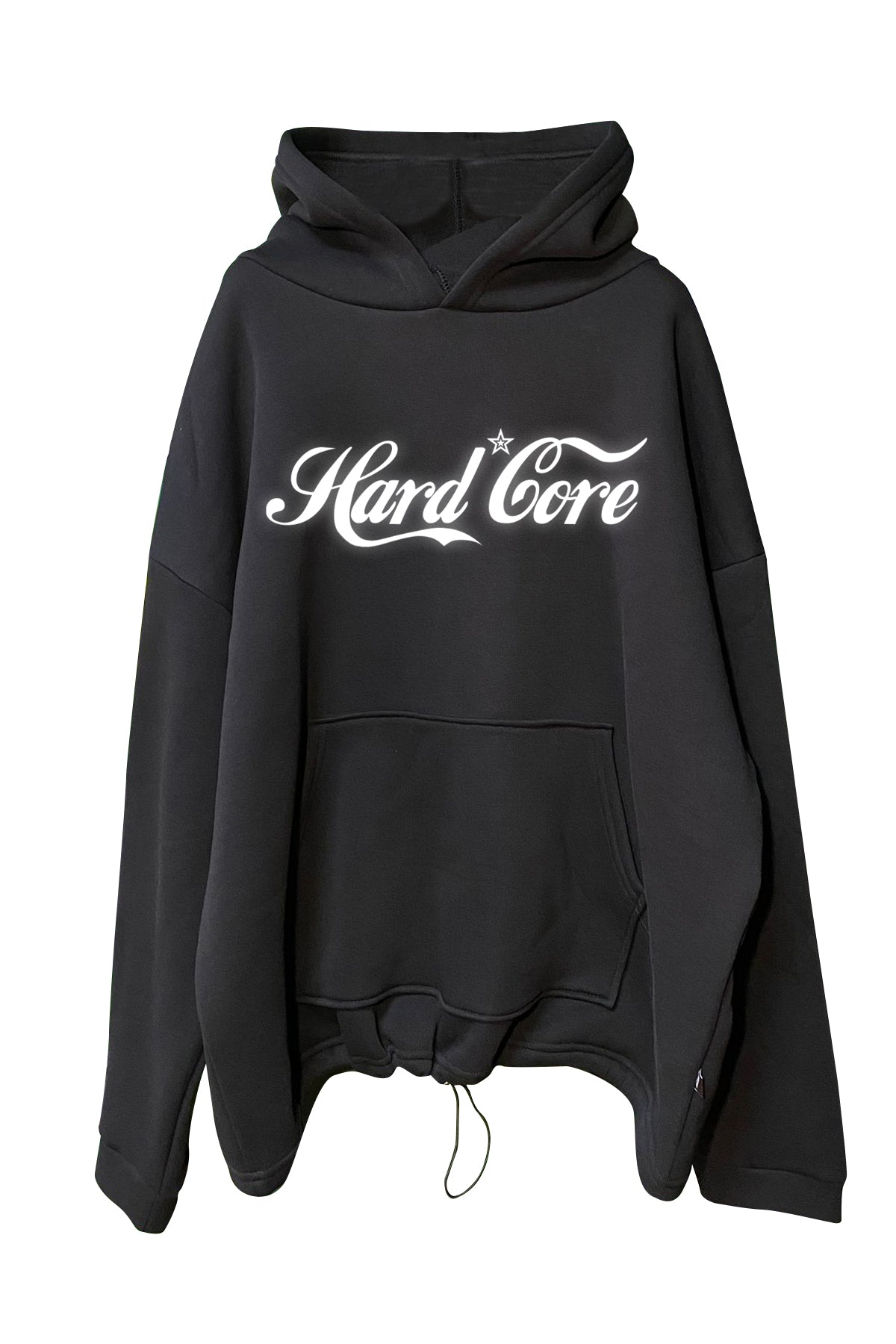 Siyah Kapüşonlu Sweatshirt 'HARDCOKE' Black Oversize Hoodie