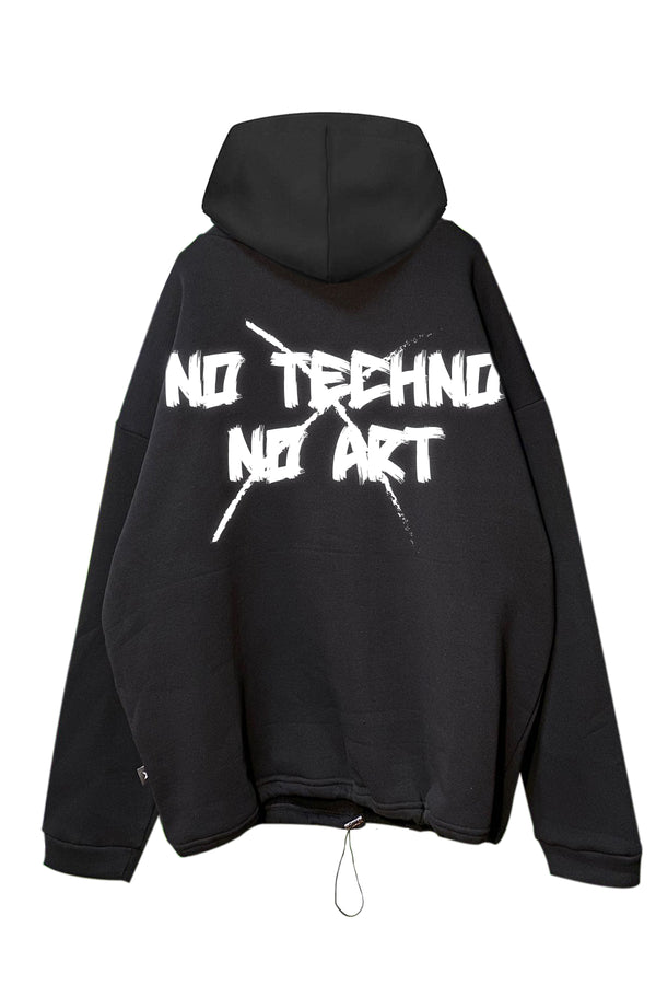 SCHWARZER OVERSIZE HOODIE 'ACID CREW' REFLEKTIEREND 