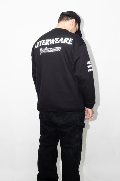 Unisex Siyah Oversize Sweatshirt 'Techno 2026' Limited Edition