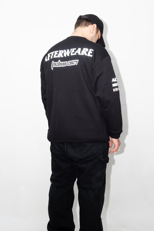 Unisex Siyah Oversize Sweatshirt 'Techno 2026' Limited Edition