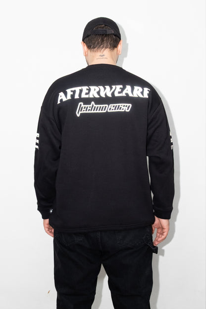 Unisex Siyah Oversize Sweatshirt 'Techno 2026' Limited Edition