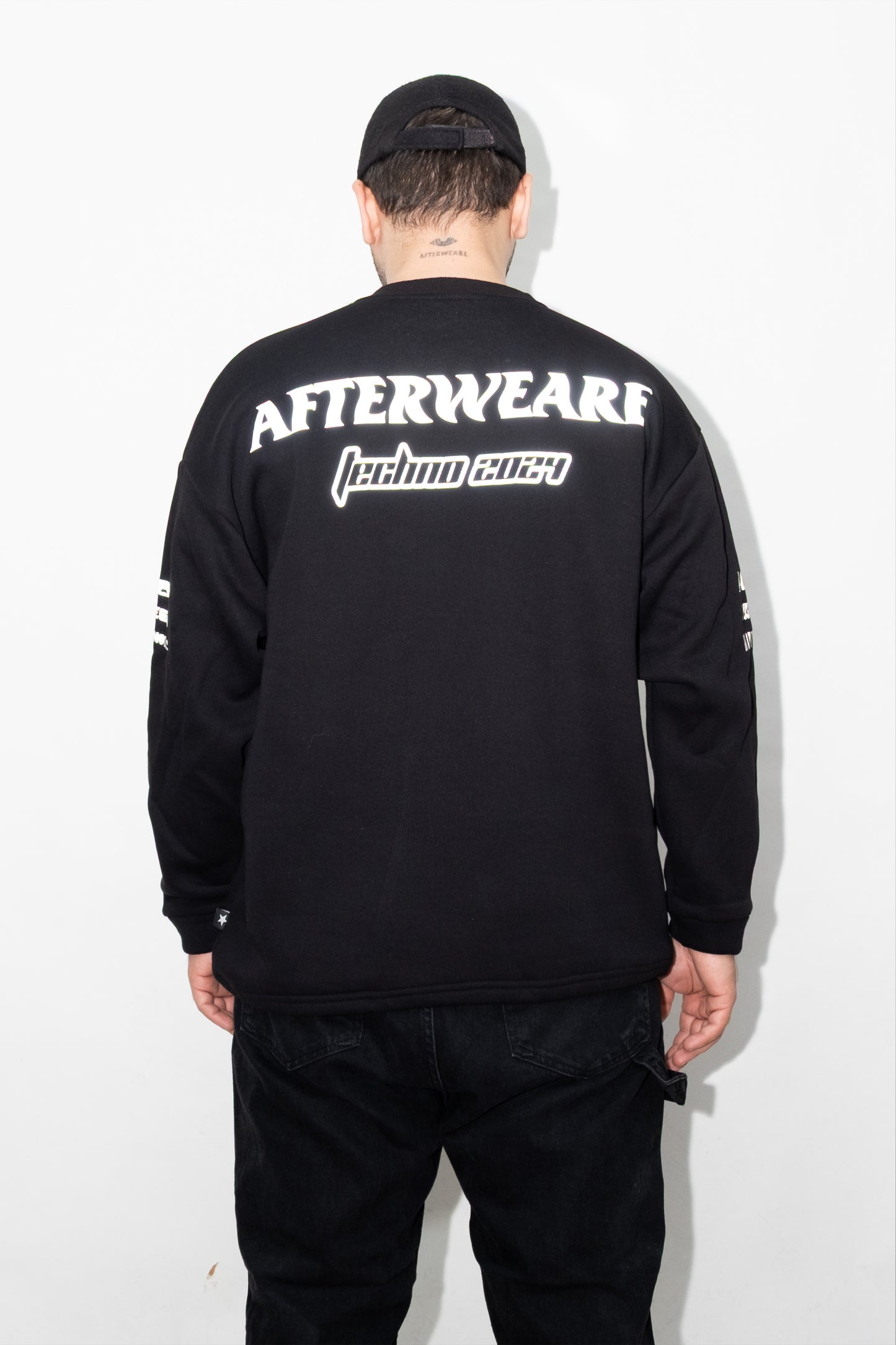 Unisex Siyah Oversize Sweatshirt 'Techno 2026' Limited Edition