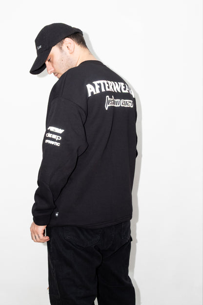 Unisex Siyah Oversize Sweatshirt 'Techno 2026' Limited Edition