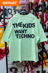 OUTLET - GREEN OVERSIZE T-SHIRT THE KIDS WANT TECHNO