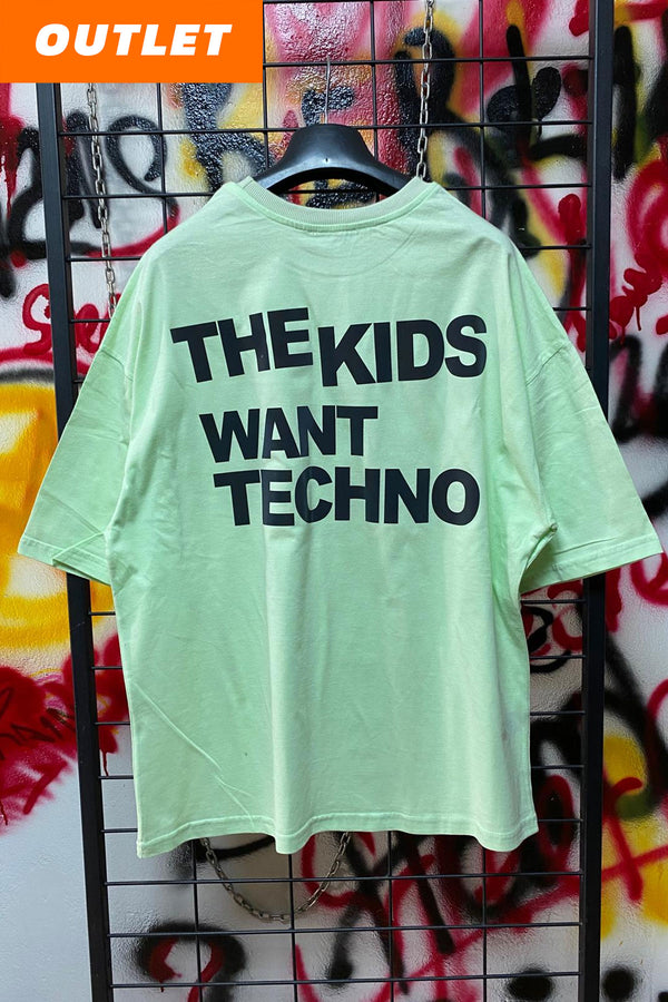 OUTLET - GREEN OVERSIZE T-SHIRT THE KIDS WANT TECHNO