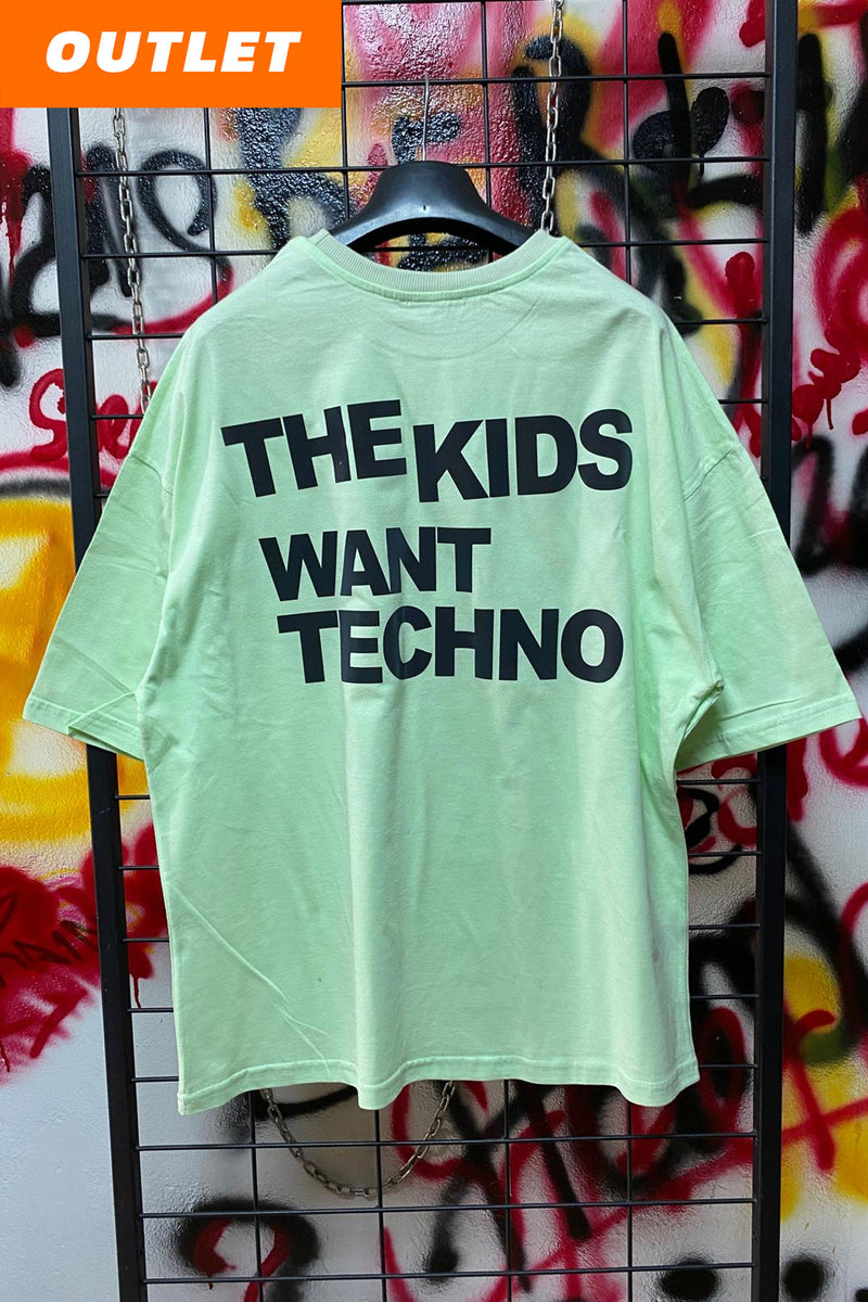 OUTLET - GREEN OVERSIZE T-SHIRT THE KIDS WANT TECHNO