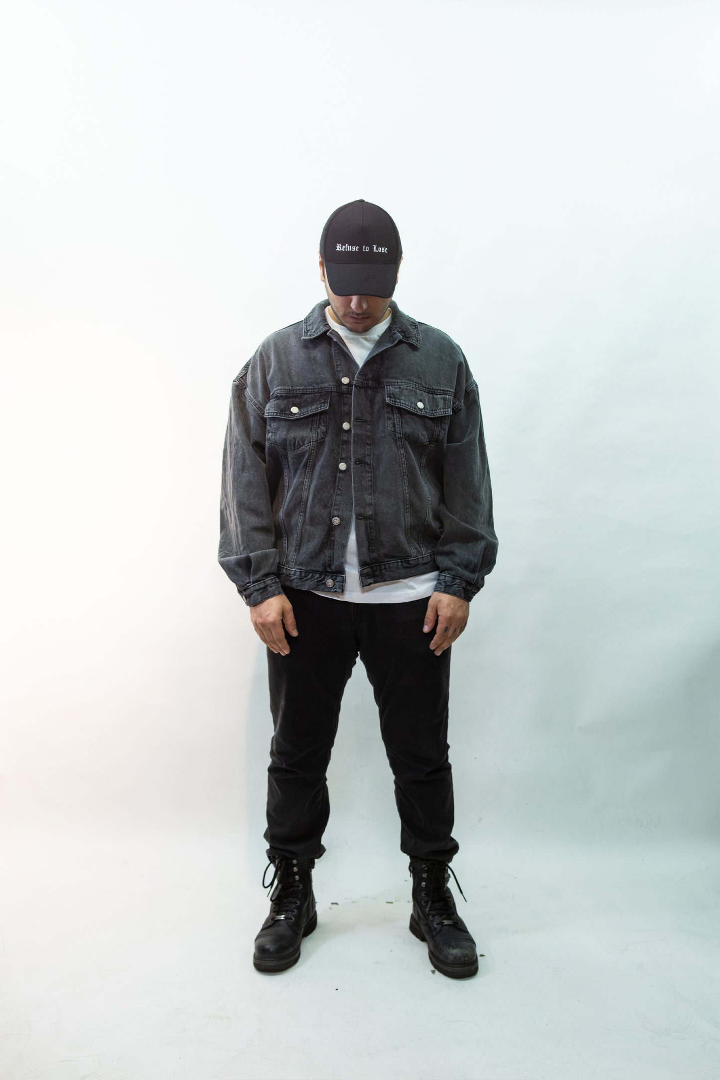 Taşlı Antrasit Kot Ceket