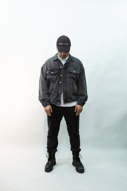 Taşlı Antrasit Kot Ceket