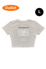 OUTLET - Gri Crop Tee - Hallucination