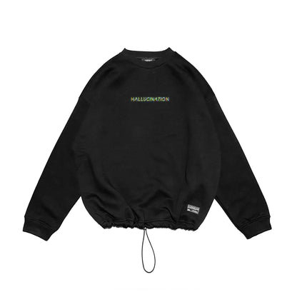 OVERSIZE BLACK SWEATSHIRT 'HALLUCINATION' REFLECTIVE.