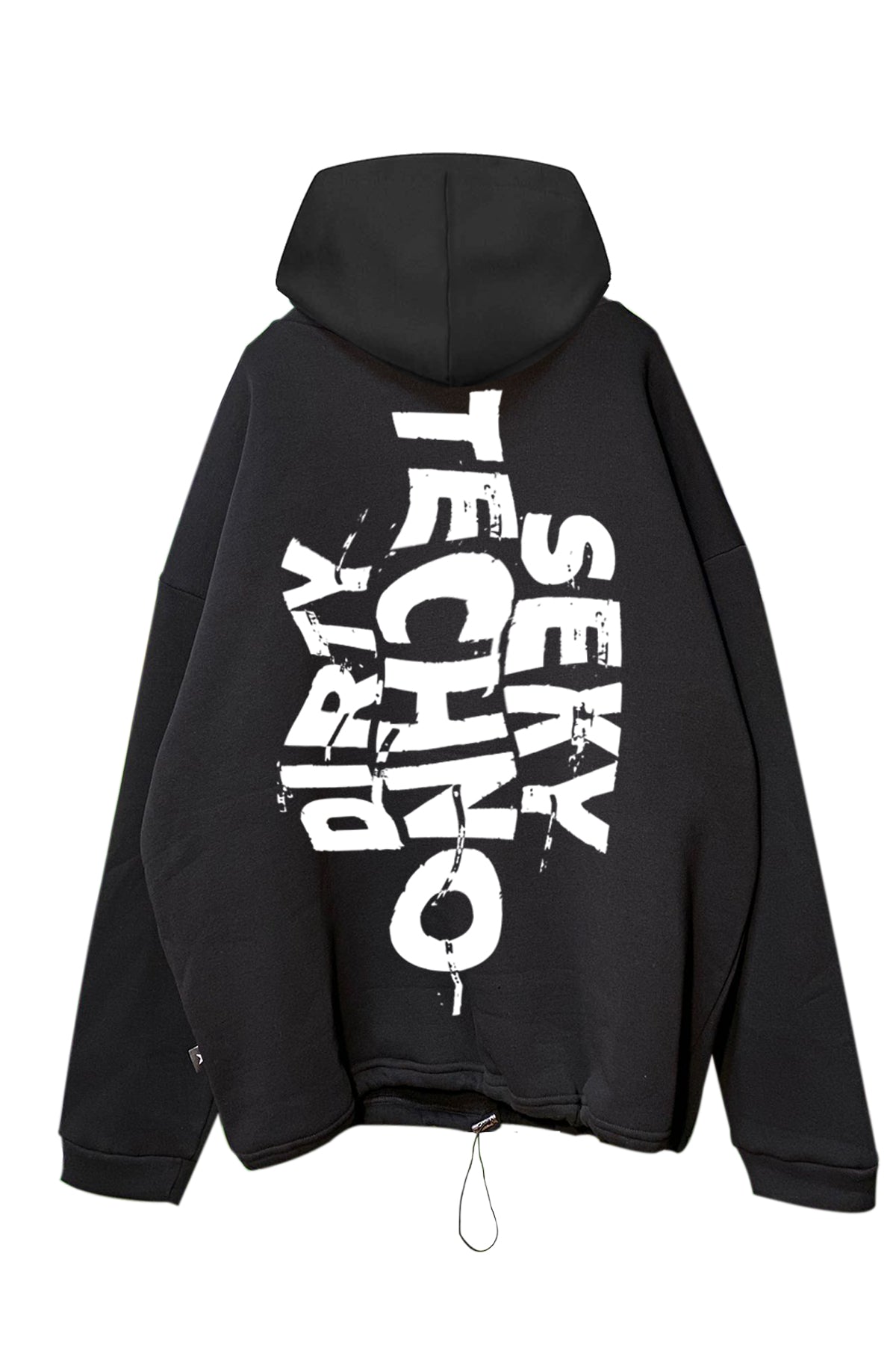 Siyah Kapüşonlu Sweatshirt 'Sexy, Dirty, Techno'