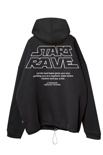 SCHWARZER OVERSIZE-HOODIE „HALLUCINATION“ REFLEKTIEREND