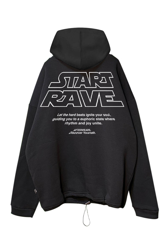 Siyah Kapüşonlu Sweatshirt 'Start Rave'