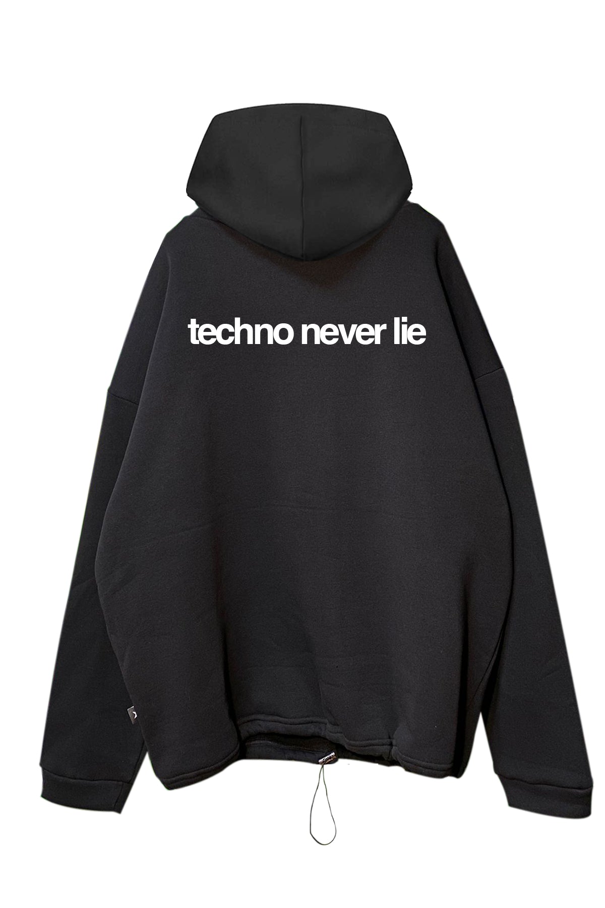 Siyah Kapüşonlu Sweatshirt 'techno never lie'