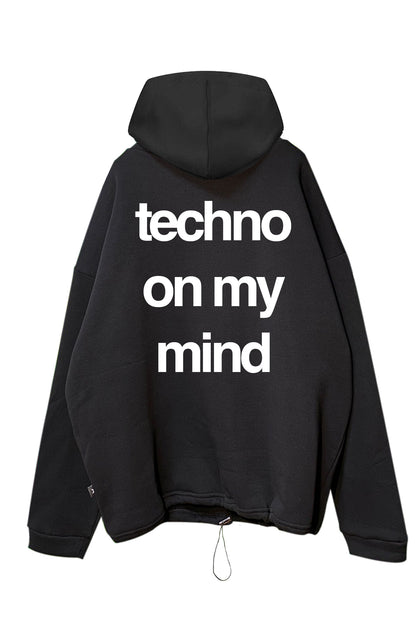 SCHWARZER OVERSIZE-HOODIE „HALLUCINATION“ REFLEKTIEREND