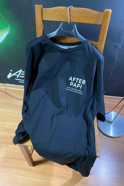 kişiye özel tişört siyah after papi baskılı