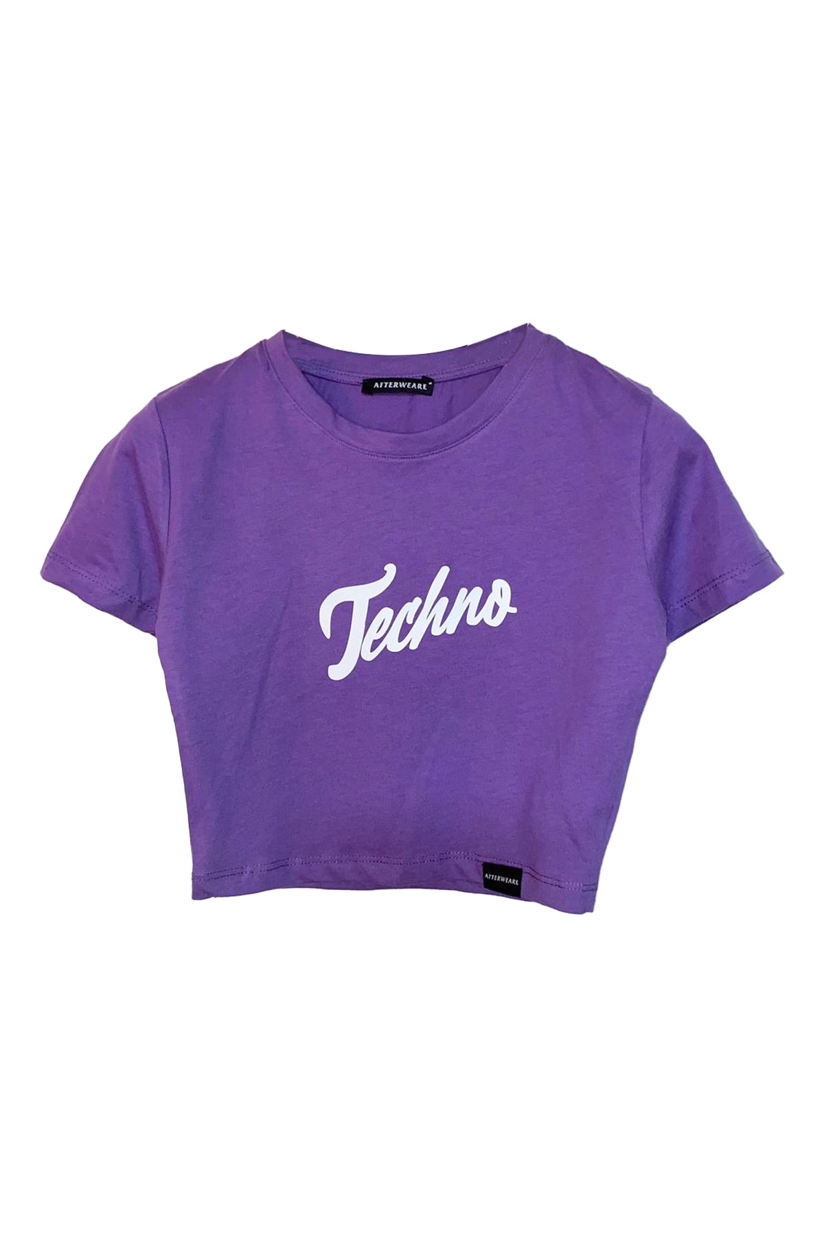 Mor Crop Tişört - Techno | Purple Crop T-shirt.