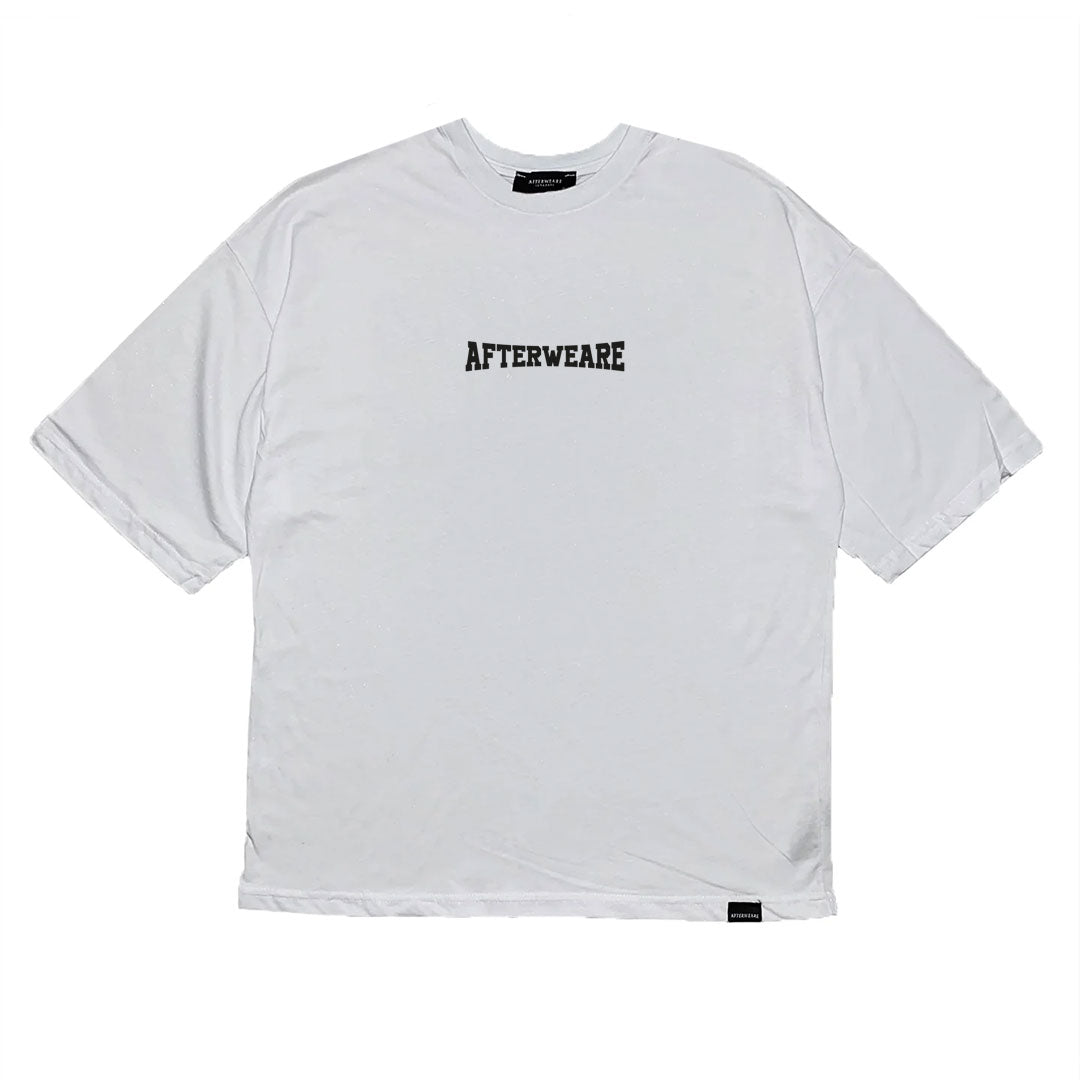 WHITE OVERSIZE T-SHIRT 'MUNCHCREW' RAINBOW REFLECTIVE