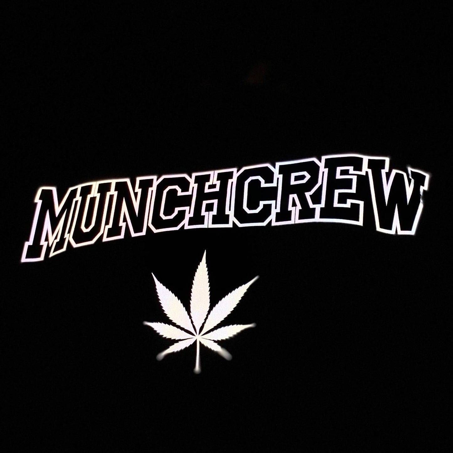 OVERSIZE BLACK SWEATSHIRT 'MUNCHCREW' REFLECTIVE