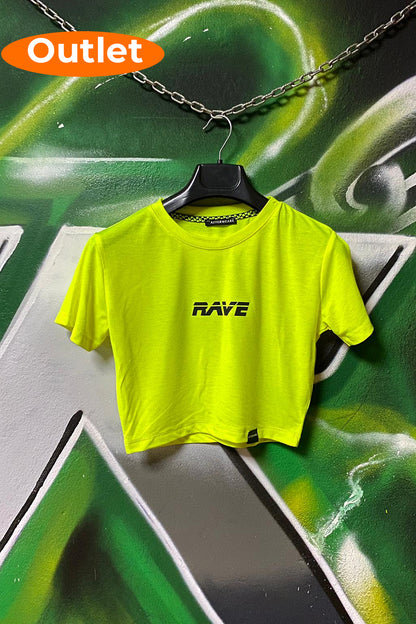 OUTLET - Neon Sarı Crop Tee - Rave