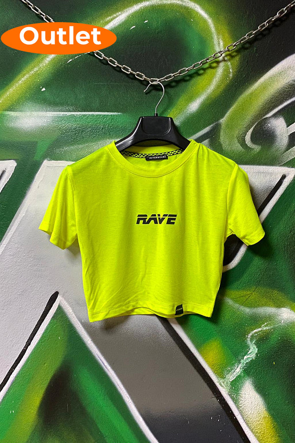 OUTLET - Neon Sarı Crop Tee - Rave