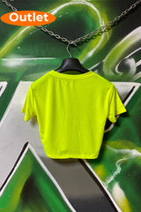 OUTLET - Neon Sarı Crop Tee - Rave